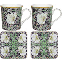 Pimpernel Midnight muggar & glasunderlägg, 2-pack