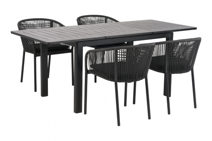 Lomma Small / Delta matgrupp - svart/slate i gruppen Utemöbler / Matgrupper / Bygg själv hos Sommarboden i Höllviken AB (Lomma-S-Delta-SET)