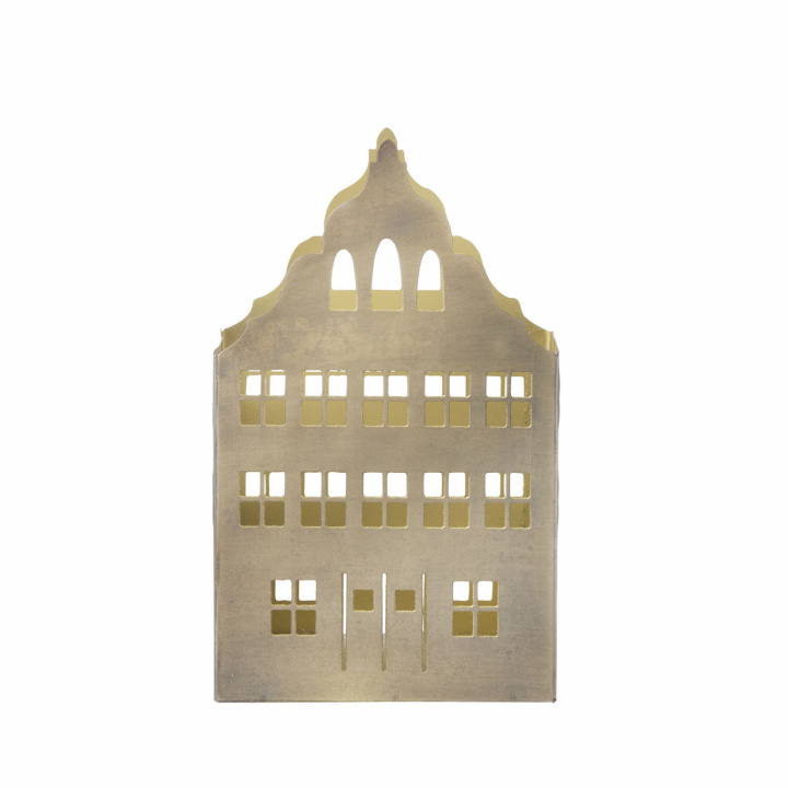 Townhouse ljuslykta, H16 cm - golden i gruppen Jul / Juldekoration hos Sommarboden i Höllviken AB (MECA16TH003)