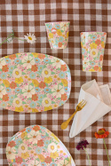 Flower Power melamin mugg - dark pink