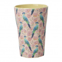 Exotic Bird melamin lattemugg - soft pink