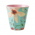 Selma Flower melamin mugg - mint