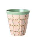 Checkered Stencil melamin mugg - cream