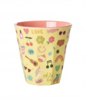 Unicorn Love melamin mugg - soft yellow