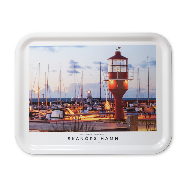 Fyrarna i Skanörs hamn bricka 27 x 20 cm från Sommarboden Homestyle