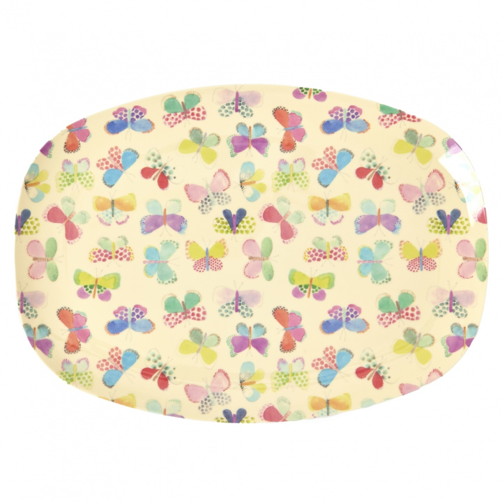 Butterfly melamin bricka - cream i gruppen Inredning / Kök & Dukning / Brickor & Grytunderlägg hos Sommarboden i Höllviken AB (MELPL-BUTF)