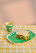 Snoopy melamin bricka - green