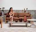 Bordsskiva 120x70 cm - taupe lavasten glaserad