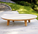 Bordsskiva Ø 144 cm - travertine look ceramic