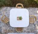 Bordsskiva 144x144 cm - travertine look keramik