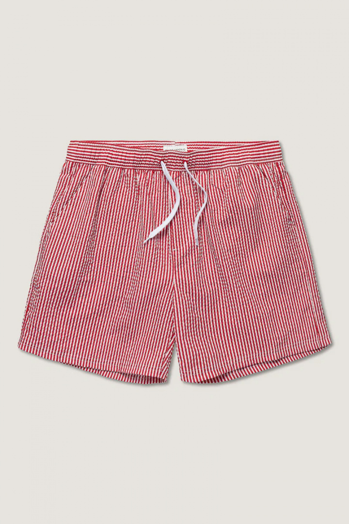 Seersucker badshorts - red/white i gruppen Badkläder / Badshorts hos Sommarboden i Höllviken AB (PEMS2601-571)