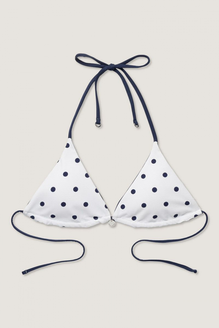 Polka Dot Galathea bikini-BH, vändbar - white/navy i gruppen Badkläder / Bikini & Baddräkter hos Sommarboden i Höllviken AB (PEWS2628-291)