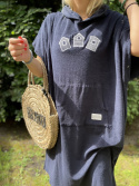 Poncho med badhytter - navy
