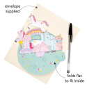 Birthday Unicorn piruett-kort