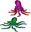 3D printed crystal octopus 1 st, mixade färger
