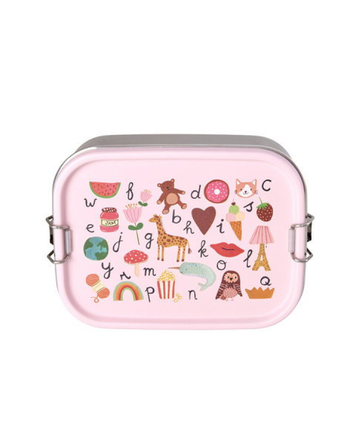 Stainless steel lunchbox ABC - pink i gruppen Inredning / Kök & Dukning hos Sommarboden i Höllviken AB (STLUN-SABCI)