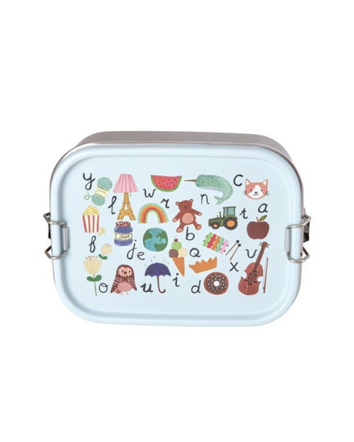 Stainless steel lunchbox ABC - blue i gruppen Inredning / Kök & Dukning / Fat, Tallrikar & Skålar hos Sommarboden i Höllviken AB (STLUN-SABC)