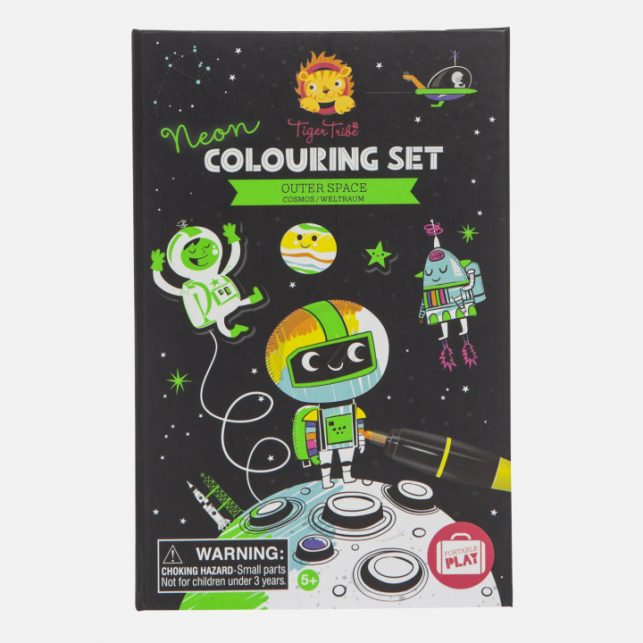 Outer Space färgläggnings-kit - neon i gruppen Leksaker / Pussel & Pyssel hos Sommarboden i Höllviken AB (TT-6-0240)