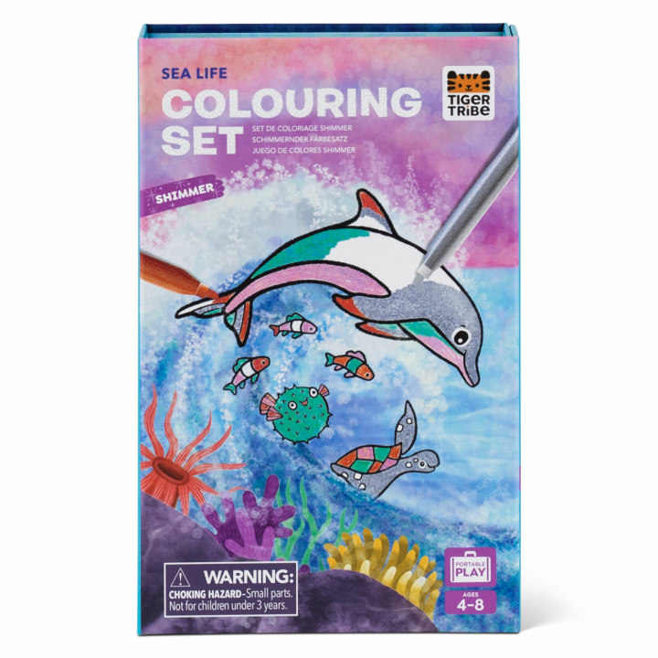 Shimmer Colouring Set - Sea Life i gruppen Inredning / Barnrummet / Leksaker / Pussel & Pyssel hos Sommarboden i Höllviken AB (TT-6-0350)