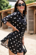 Sophia strandskjorta - polkadot black