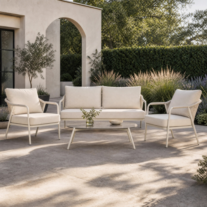 Sicily soffgrupp - beige/beige i gruppen Utemöbler / Loungemöbler / Loungegrupper hos Sommarboden i Höllviken AB (VD-2139-222)