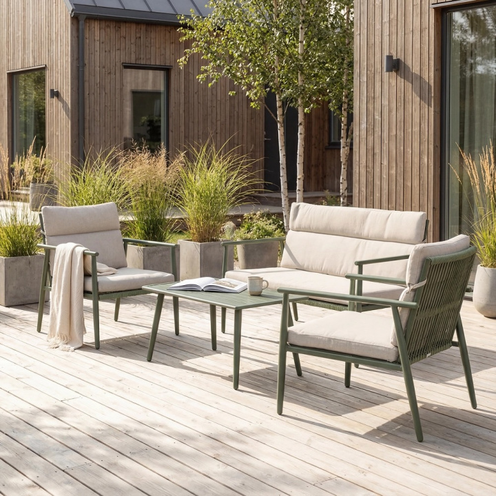 Mazzaro soffgrupp - green/beige i gruppen Utemöbler / Loungemöbler / Loungegrupper hos Sommarboden i Höllviken AB (VD-9802-333)