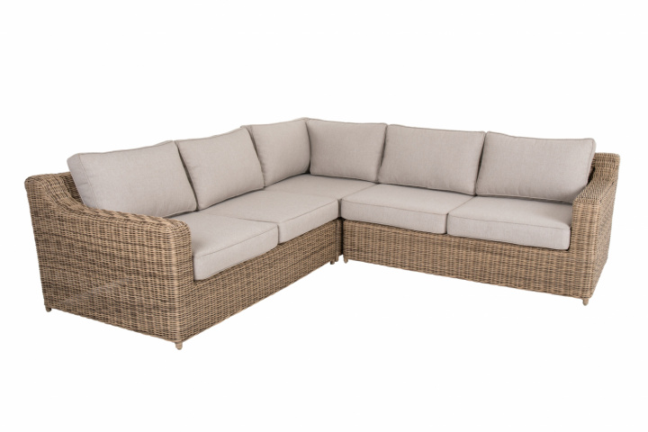 Glendon hörnsoffa - rustic/beige dyna i gruppen Utemöbler / Material / Konstrottingmöbler hos Sommarboden i Höllviken AB (glendon-horngrupp)